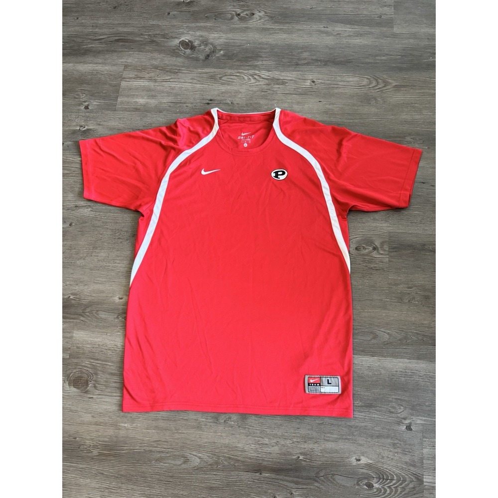 Nike Team Dri-FIT Mens Large Red Performance Training Shirt Athletic Tee